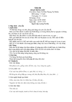 Giáo án Mầm non Lớp Mầm - Chủ đề: Nước và hiện tượng tự nhiên - Năm học 2019-2020 - Lương Thị Bắc