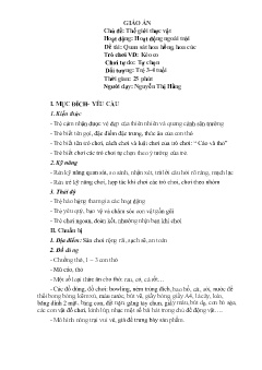 Giáo án Mầm non Lớp Mầm - Chủ đề: Thế giới thực vật - Đề tài: Quan sát hoa hồng, hoa cúc - Nguyễn Thị Hằng