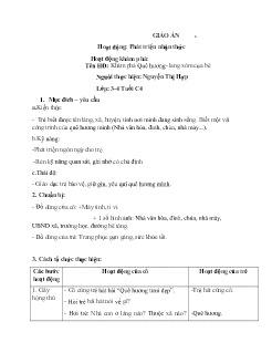 Giáo án Mầm non Lớp Mầm - Đề tài: Khám phá quê hương, làng xóm của bé - Nguyễn Thị Hợp