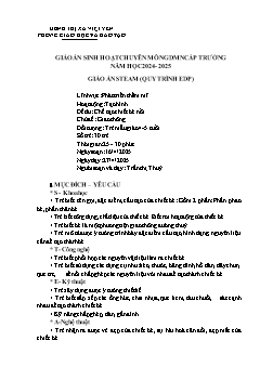 Giáo án Steam Mầm non Lớp Chồi - Chủ đề: Giao thông - Đề tài: Chế tạo chiếc bè nổi - Năm học 2024-2025 - Trần Thị Thủy