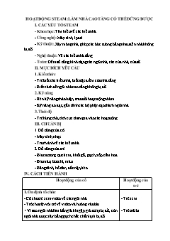 Giáo án Steam Mầm non Lớp Lá - Bài: Làm nhà cao tầng có thể đứng được