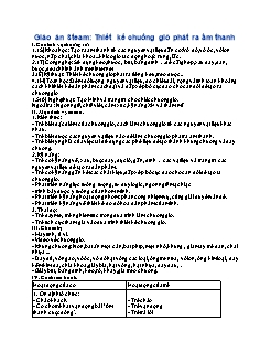 Giáo án Steam Mầm non Lớp Lá - Đề tài: Thiết kế chuông gió phát ra âm thanh