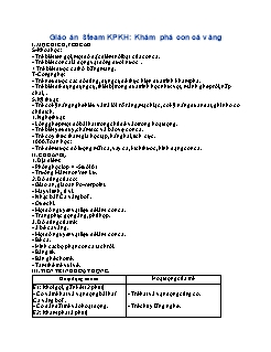 Giáo án Stem Mầm non Lớp Chồi - Đề tài: Khám phá con cá vàng - Trường Mầm non Yên Lư