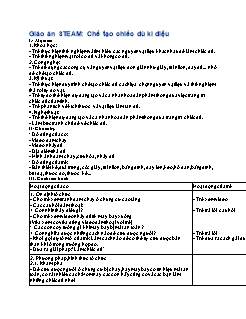 Giáo án Stem Mầm non Lớp Lá - Bài: Chế tạo chiếc dù kì diệu