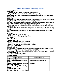 Giáo án Stem Mầm non Lớp Lá - Bài: Làm ống nhòm