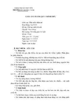Giáo án Stem Mầm non Lớp Lá - Chủ đề: Giao thông - Đề tài: Chế tạo chiếc bè nổi - Năm học 2024-2025