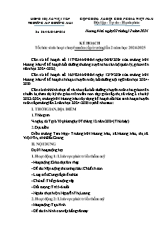 Kế hoạch Tổ chức sinh hoạt chuyên môn cấp trường lần 1 - Năm học 2024-2025 - Trường Mầm non Hương Mai