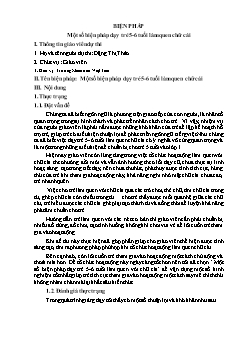 Một số biện pháp dạy trẻ 5-6 tuổi làm quen chữ cái