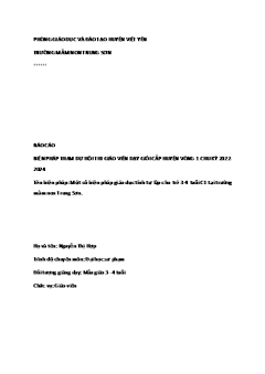 Một số biện pháp giáo dục tính tự lập cho trẻ 3-4 tuổi C1 tại trường mầm non Trung Sơn