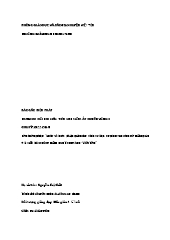 Một số biện pháp giáo dục tính tự lập, tự phục vụ cho trẻ mẫu giáo 4-5 tuổi B1 trường mầm non Trung Sơn - Việt Yên