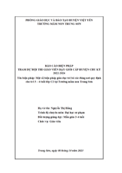 Một số biện pháp giáo dục trẻ bỏ rác đúng nơi quy định cho trẻ 3-4 tuổi lớp C2 tại Trường mầm non Trung Sơn