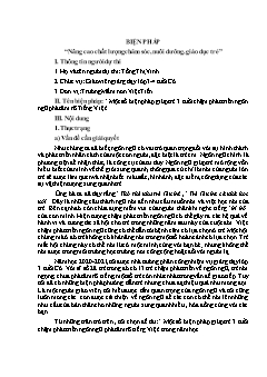 Một số biện pháp giúp trẻ 3 tuổi chậm phát triển ngôn ngữ phát âm rõ Tiếng Việt