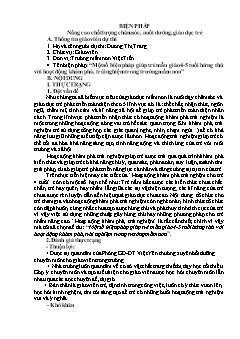 Một số biện pháp giúp trẻ mẫu giáo 4-5 tuổi hứng thú với hoạt động khám phá, trải nghiệm trong trường mầm non