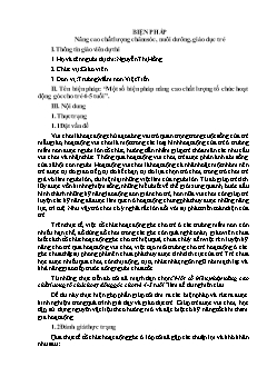 Một số biện pháp nâng cao chất lượng tổ chức hoạt động góc cho trẻ 4-5 tuổi