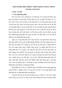 Một số biện pháp phòng chống dịch Covid 19 trong trường Mầm non