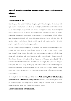 Một số biện pháp tổ chức hoạt động ngoài trời cho trẻ 5-6 tuổi trong trường mầm non