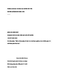 Một số biện pháp tổ chức trò chơi thực nghiệm cho trẻ Mẫu giáo 4-5 tuổi khám phá khoa học