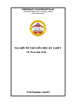Tài liệu ôn tập các môn giữa học kì I Lớp 9 - Năm học 2019-2020 - PGD Thành phố Bắc Giang
