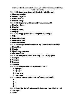Bộ câu hỏi đánh năng lực giáo viên dạy Thể dục cấp Tiểu học