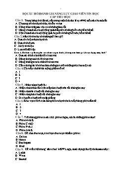 Bộ câu hỏi đánh năng lực giáo viên dạy Tin học cấp Tiểu học