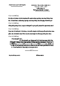 Đề kiểm tra giữa học kì II Địa lí 9 - Năm học 2016-2017 - PGD Sơn Động (Có đáp án)