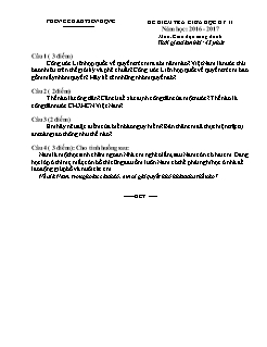Đề kiểm tra giữa học kì II GDCD 6 - Năm học 2016-2017 - PGD Sơn Động (Có đáp án)