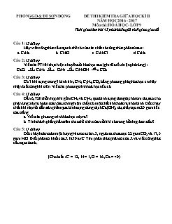 Đề kiểm tra giữa học kì II Hóa học 9 - Năm học 2016-2017 - PGD Sơn Động (Có đáp án)
