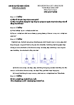 Đề kiểm tra giữa học kì II Vật lí 6 - Năm học 2016-2017 - PGD Sơn Động (Có đáp án)