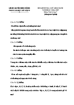Đề kiểm tra giữa học kì II Vật lí 7 - Năm học 2016-2017 - PGD Sơn Động (Có đáp án)