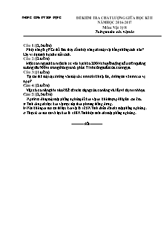 Đề kiểm tra giữa học kì II Vật lí 8 - Năm học 2016-2017 - PGD Sơn Động (Có đáp án)