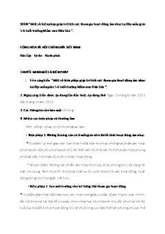 Một số biện pháp giúp trẻ tích cực tham gia hoạt động âm nhạc tại lớp mẫu giáo 5-6 tuổi trường Mầm non Hữu Sản - Bế Thị Thơm