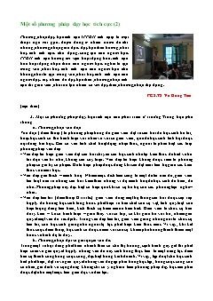 Tài liệu Một số phương pháp dạy học tích cực - Vũ Hồng Tiến