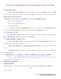 Tài liệu ôn tập Toán 8 - Chuyên đề 8: Vẽ hình phụ đề giải Toán trong chương tứ giác